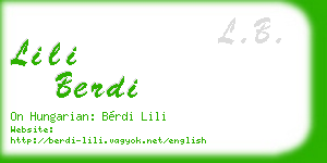 lili berdi business card